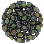 Czech 2-hole Cabochon beads 6mm Crystal Vitrail Full Matted